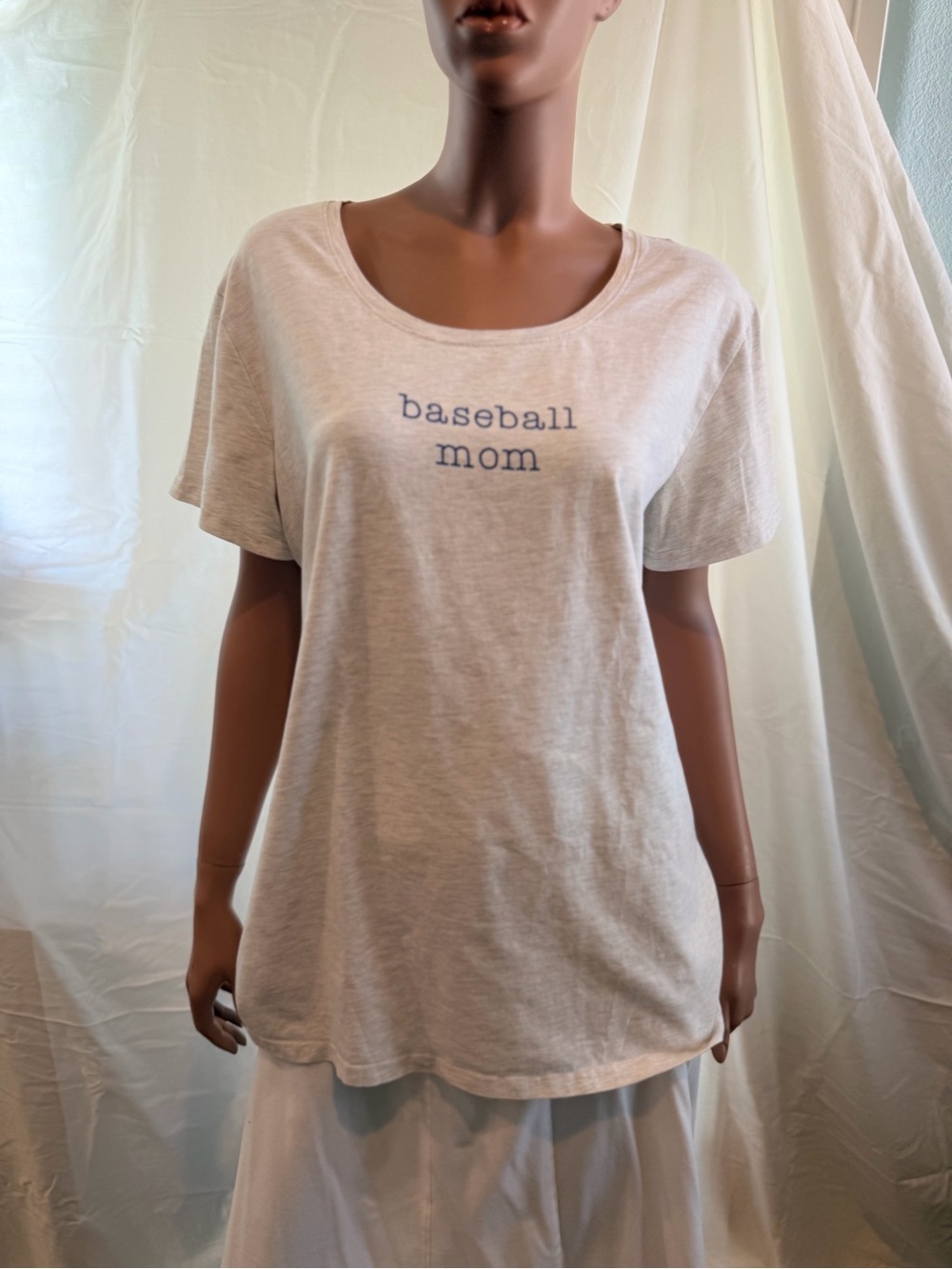 Baseball Mom Short Sleeve Tee - gray